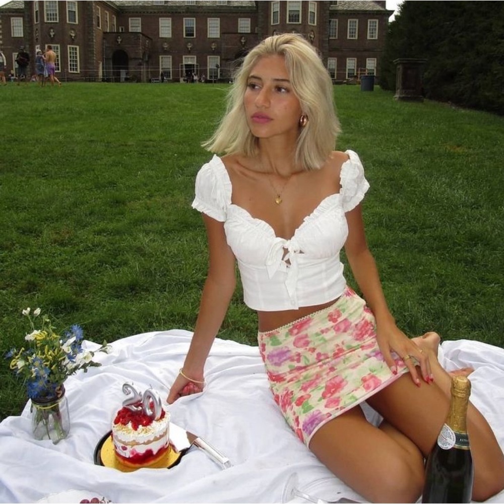 winslow floral mini skirt